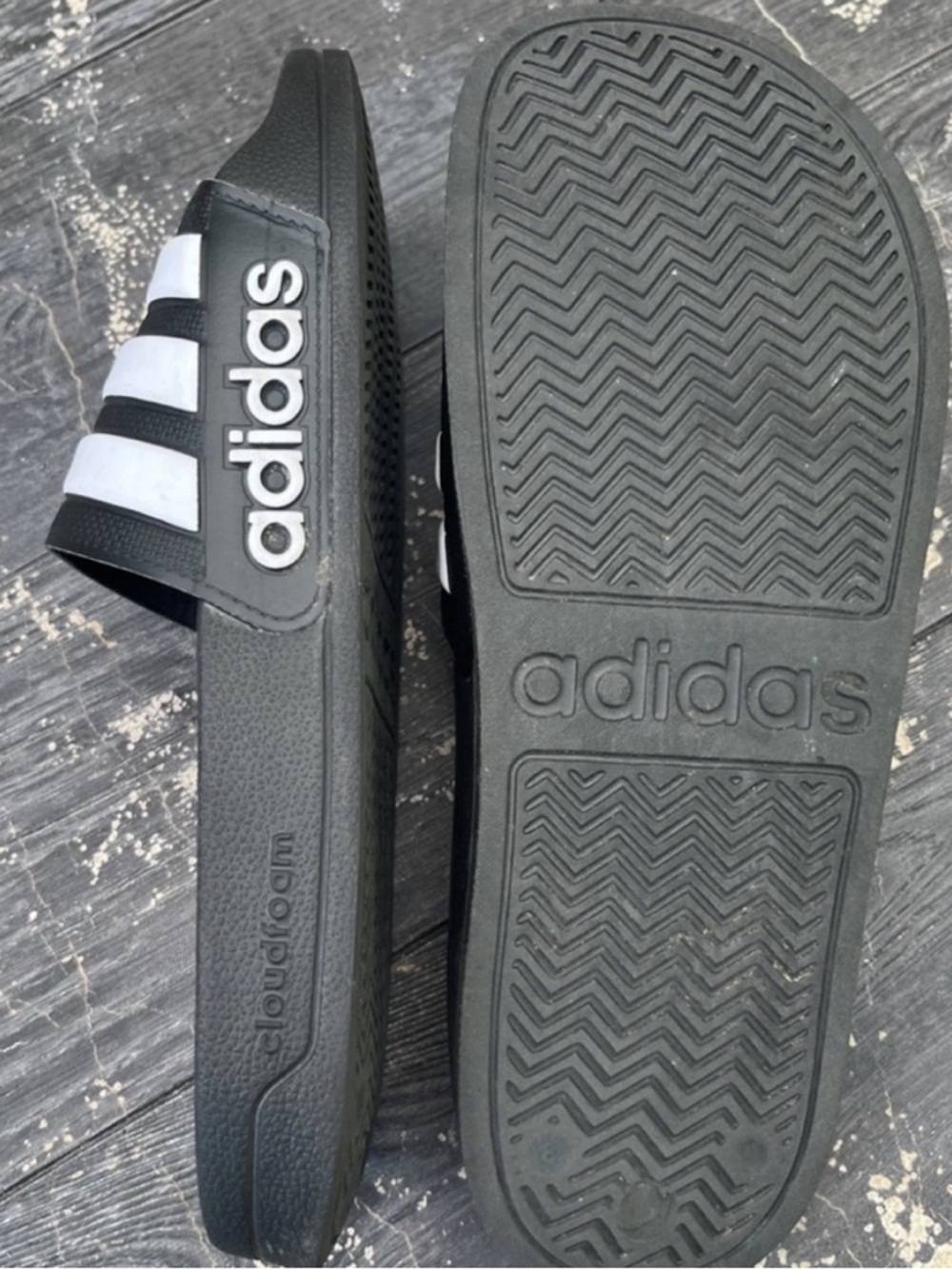 adidas Adilette Shower Men's Sandals, Size 8 - Black/White - Picture 4 of 5